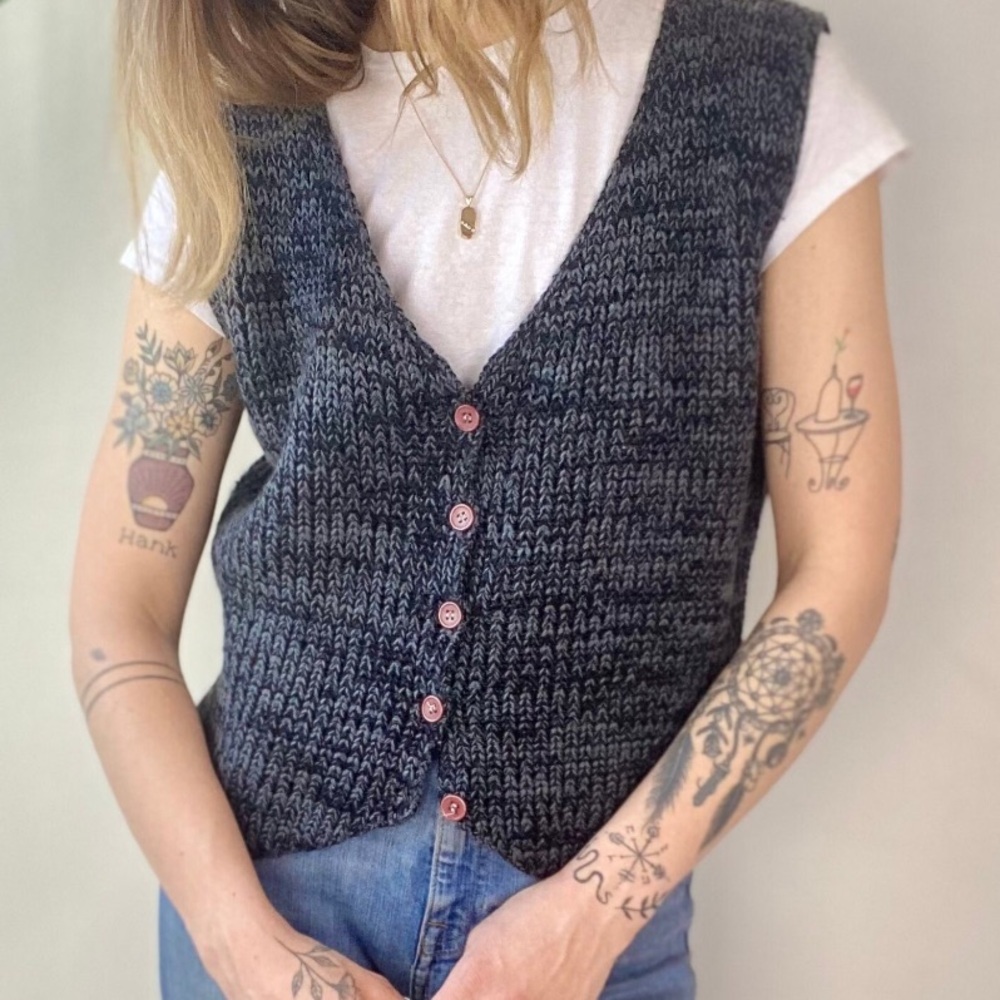 Gray Knit Sweater Vest
